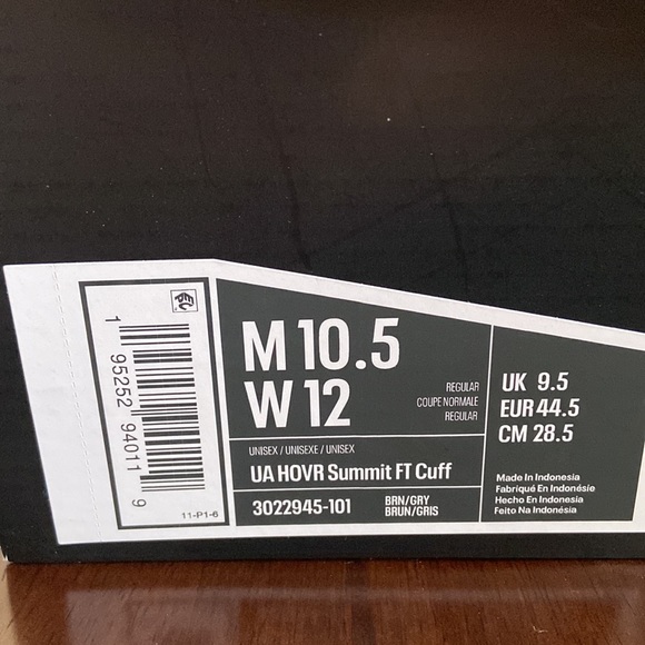 UNDER ARMOUR HOVR Summit Fat Tire Cuff shoes SIZE M:10.5 W:12 COLOUR: Grey/Green - Picture 4 of 4